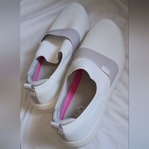 Ryka White and Gray Women's Slip-On Sneakers